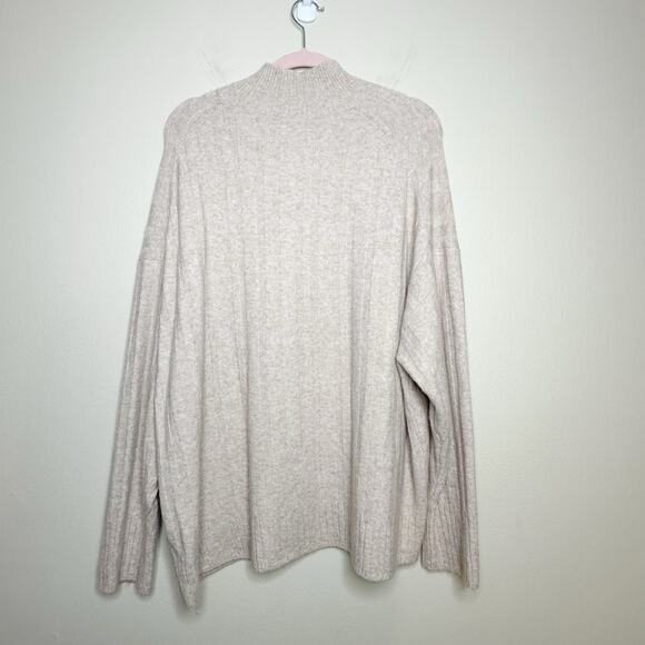 J Crew‎ Women Plus Size 2X Ribbed Mockneck Sweater Supersoft Yarn Camel Alpaca - Picture 5 of 6